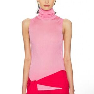 Helsa Arlena Sleveeveless Turtleneck in Pink Size S